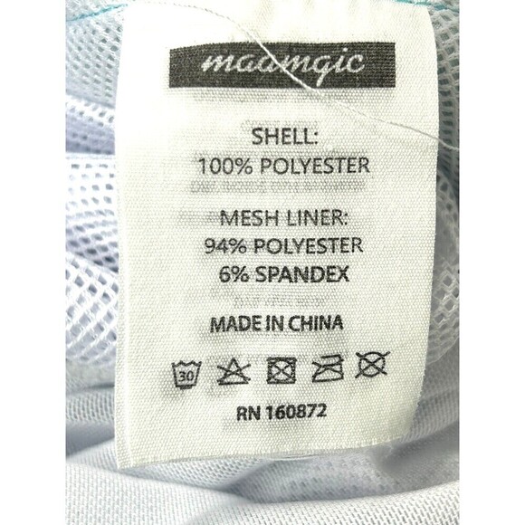 2 Maamgic Mens L Swim Trunks Blue Shark Stripe Shorts Liner Pocket 5 Inch Inseam - Picture 11 of 12